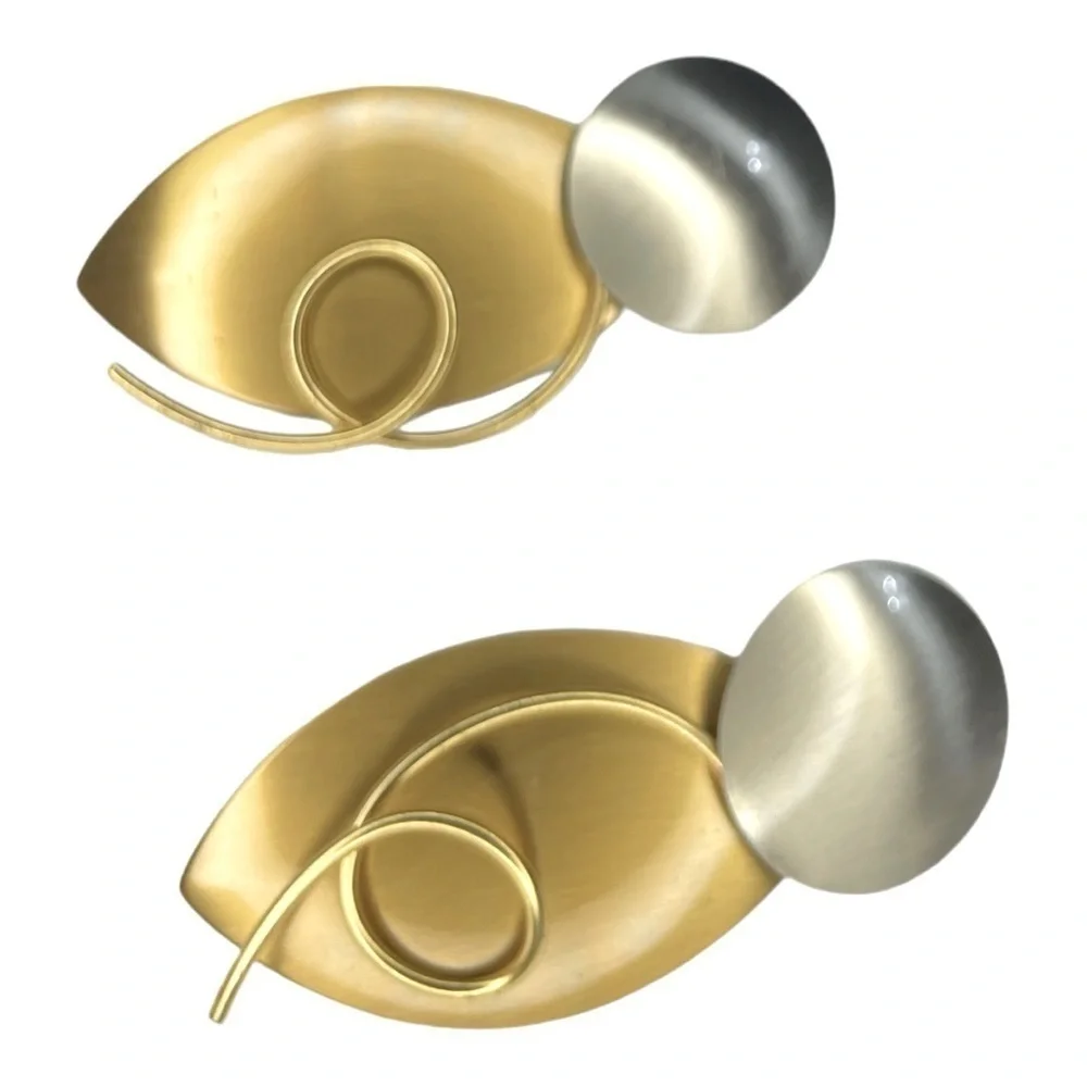 Vintage Two toned pierced earrings
